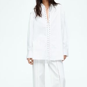 New! H&M Lace-Up Shirt